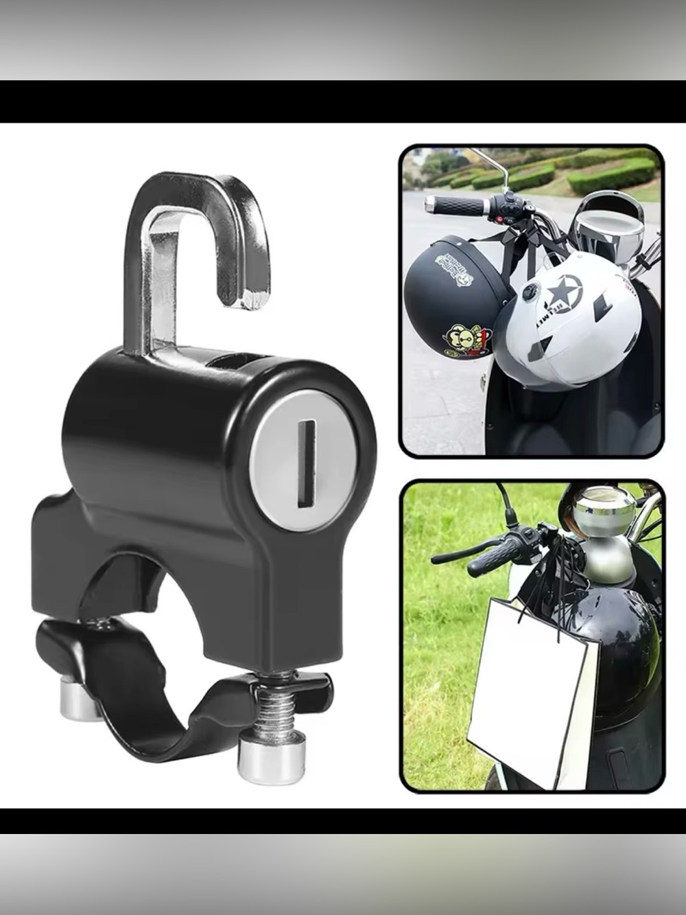 Bike Helmet Lock Anti-theft Fixing Multifunctional Lock Head Bicycle - Picture 3 of 4